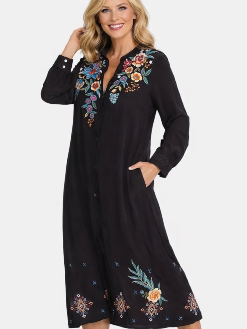 JOHNNY Was Francisca Seaside heavily embroidered silk dress NWT RARE